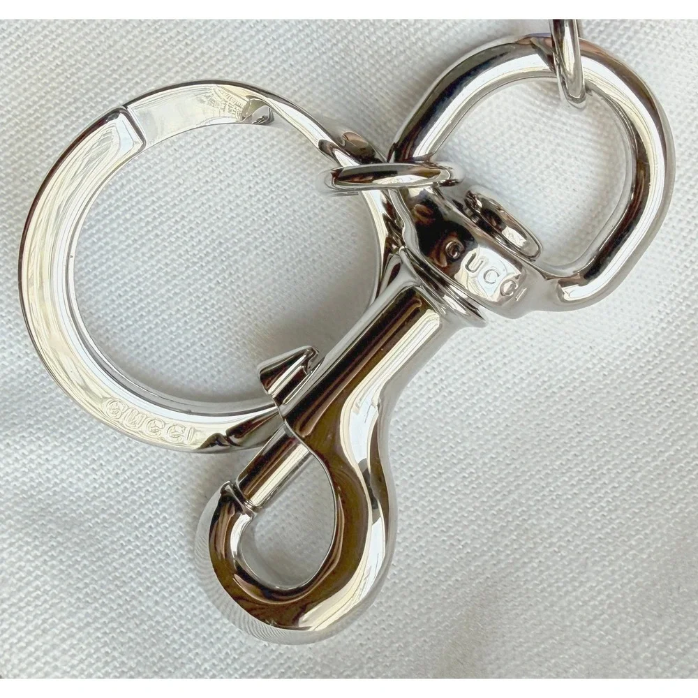 Gucci Dark Green Interlocking G Knotted‎ Cord Keychain Swivel Hook 834480
